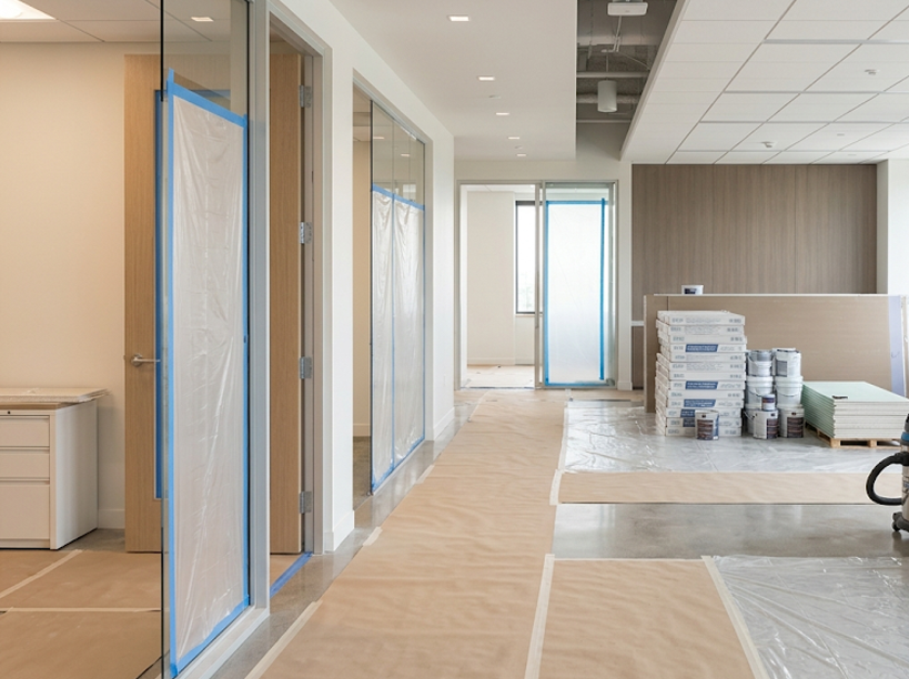 Clean commercial renovation space prepared for professional construction cleaning in Tampa Bay